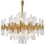 Moooni Modern Luxury Round Crystal Chandeliers Brass Pendant Ceiling Light Fixture for Kitchen Island Dining Room Brass Frame D 24.4”x H23.6”