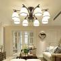 Joypeach LED Retro Iron Living Room Ceiling Lights Fixtures Bedroom Ceiling Lights Flush Mount with 8 Lights Ceiling Lights for Kitchen (110V)