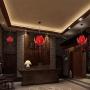 Romantic Lotus Pendant Hanging Lights Head Single Pendant Lamp Elegant Dining Room Chandelier with Fabric Shade, Bedroom Lamp, Ø50cm E27 Warm Light (Color : Red)