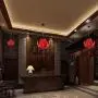 Romantic Lotus Pendant Hanging Lights Head Single Pendant Lamp Elegant Dining Room Chandelier with Fabric Shade, Bedroom Lamp, Ø50cm E27 Warm Light (Color : Red)