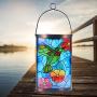 Hanging Solar Lantern Outdoor Decorative Waterproof LED Solar Hummingbird Lights Tabletop Lamp for Outdoor Patio Garden