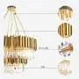 Modern Double Layer Crystal Chandelier,10-Lights Wrought Iron Plating Pendant Light Fixture,Round Luxury Chandelier,E12 Ceiling Light for Dining Room