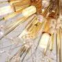 Garwarm Firework Chandeliers, 6-Lights Sputnik Ceiling Lamp Modern Semi Flush Mount Crystal Ceiling Lighting 24 Inch LED Ceiling Light Fixtures for Living Room Dining Room Gold, 4000K