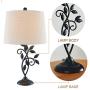 Maxax Traditional Table Lamp with Linen Fabric Shade Set of 2 for Living Room and Bedroom, Black