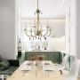 KSANA Large Antique Gold Chandelier Modern 6 Light Fixture with Black Crystal Pendants for Dining & Living Room, Bedroom, Foyer and Kitchen