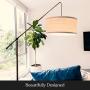 Brightech Hudson 2 - Contemporary Arc Floor Lamp Hangs Over The Couch from Behind - Large, Standing Pendant Light - Mid Century Modern Living Room Lamp - W. LED Bulb - Oil Rubbed Bronze