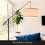 Brightech Hudson 2 - Contemporary Arc Floor Lamp Hangs Over The Couch from Behind - Large, Standing Pendant Light - Mid Century Modern Living Room Lamp - W. LED Bulb - Oil Rubbed Bronze