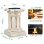TomCare Solar Lights Outdoor Flickering Flame Solar Lantern Outdoor Decorative Ancient Roman Pillars Resin Waterproof Auto On/Off Outdoor Decoration Lighting for Deck Yard Garden Porch, 2 Pack
