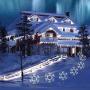 8.5” Christmas Pathway Stake Lights Outdoor 5 Pack 8 Feet 60 LED Fairy Lights Battery Operated Waterproof Snowflake Landscape Lights for Xmas Indoor Party Decorations, Pure White