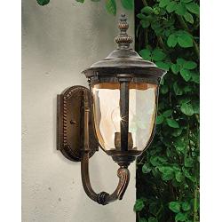 Bellagio Bronze Outdoor Wall Light Vintage Curved Arm Sconce Fixture for Exterior House Patio Porch - John Timberland