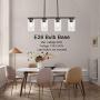 TODOLUZ 4 Light Farmhouse Chandeliers Clear Glass Shade Modern Hanging Pendant Light Fixture for Kitchen Dining Rooms Study Bar