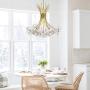 SILJOY Modern Crystal Chandelier Dandelion Led Chandelier Gold Firework Light Fixture for Dining Room Entryway Hallway Restaurant 19 Lights