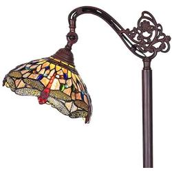 Tiffany Styled Floor Lamp, Dragonfly Style Tiffany Floor Lamps for Reading, Capulina Handcrafted Tiffany Reading Floor Lamp, Tiffany Pole Lamp, Tiffany Style Floor Reading Lamp (Tall: 62.4 inches)