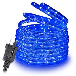 WYZworks 25 feet 1/2'' Thick Blue Pre-Assembled LED Rope Lights with 10, 50, 100, 150 Option - Christmas Holiday Decoration Lighting | UL Certified