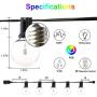 FMART 29FT Outdoor Color String Lights, RGB LED String Light with 15 G40 Edison Bulbs Dimmable, 1 Remote Controls, Waterproof & Shatterproof for Patio Cafe Backyard and Garden