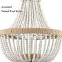 Farmhouse White Wood Beaded Chandeliers Large Dining Room Pendant Chandelier Wooden Bead Chandelier