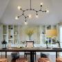 Nordic 9 Lights Sputnik Chandelier,Adjustable Branches Brass Hanging Ceiling Light Fixture,Magic Bean Chandelier,Vintage Pendant Lighting for Dining Room Living Room Kitchen-Yellow 9 Lights