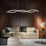 Modern LED Chandeliers, Wave Acrylic Ceiling Hanging Pendant Light Fixtures, Contemporary Curved Arc Chrome Finish Hanging Pendant Lamp for Bedroom Living Room Dining Room Kitchen Island