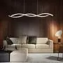 Modern LED Chandeliers, Wave Acrylic Ceiling Hanging Pendant Light Fixtures, Contemporary Curved Arc Chrome Finish Hanging Pendant Lamp for Bedroom Living Room Dining Room Kitchen Island