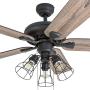 Prominence Home 50581-01 Lincoln Woods Farmhouse Ceiling Fan, 52'', Barnwood/Tumbleweed, Aged Bronze