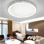 Ladiqi Crystal Round LED Flush Mount Ceiling Light Luxury Modern Close to Ceiling Light Indoor Chandelier Lighting Fixture for Living Room Bedroom Dining Room Restaurant (White, 12)