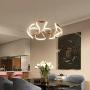 Modern Chandelier Champagne Gold Pendant Light Stepless Dimming with Remote Control LED Ceiling Light Close to The Ceiling Light Fixture for Living Room Dining Kitchen Bar Table Lamp 55CM