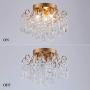 Q&S Small Chandelier, Modern Gold Mini Crystal Chandelier Ceiling Light Fixture for Bedroom,Hallway, Entryway ,G9 3-Light.