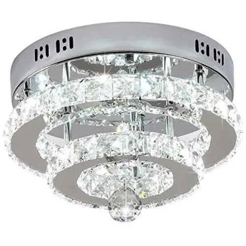 Modern Crystal Ceiling Light Flush Mount Round LED Chandeliers Lamp with 6000K for Bedroom Dining Room Living Room Hallway Foyer Entry ( 30w Cool White) Modern Crystal Ceiling Light Flush Mount Round LED Chandeliers Lamp with 6000K for Bedroom Dining Room Living Room Hallway Foyer Entry ( 30w Cool White)