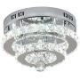 Modern Crystal Ceiling Light Flush Mount Round LED Chandeliers Lamp with 6000K for Bedroom Dining Room Living Room Hallway Foyer Entry ( 30w Cool White)