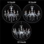 Maple Leaf Shape K9 Crystal Candle Chandeliers Lighting 6 Lights Bathroom Pendant Ceiling Lights Fixture Lamp for Dining Living Room Bedroom Hallway Entry (Crystal)