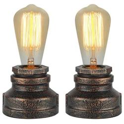 Congratsu Touch Control 3 Way Dimmable Table Lamp, Set of 2 Vintage Desk Lamp, Small Industrial Touch Light Bedside Steampunk Accent Light Edison Lamp Night Light for Living Room Bedroom (2 Pack)