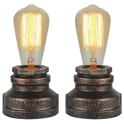 Congratsu Touch Control 3 Way Dimmable Table Lamp, Set of 2 Vintage Desk Lamp, Small Industrial Touch Light Bedside Steampunk Accent Light Edison Lamp Night Light for Living Room Bedroom (2 Pack)