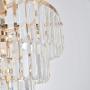 MonDaufie Crystal Chandelier 10 Lights Dimmable Gold Crystal Chandelier Semi Flush Mount Ceiling Light Fixture for Living Room Dining Room Bedroom Bathroom, H20.5 x D20