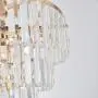 MonDaufie Crystal Chandelier 10 Lights Dimmable Gold Crystal Chandelier Semi Flush Mount Ceiling Light Fixture for Living Room Dining Room Bedroom Bathroom, H20.5 x D20