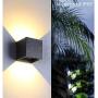 Wall Lights Living Room Led , Modern Aluminum Wall Lamp Square Cube Indoor Outdoor Waterproof Wall Light for Entrance Bar Bedroom Beside , Type of Bulbs : LED , 6W , 85-265V (Black, Warm White)