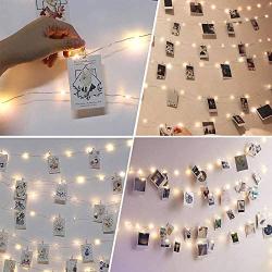 Photo Clip String Light - 33Ft 100LED Fairy Lights with Clips for Pictures, Photo Lights with 50 Clear Clips for Dorm Bedroom Wall/Wedding Décor