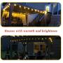 Nitasa 15ft Outdoor Decorative Light String G40 Weatherproof Patio Lights,with 25 Clear Bulbs for Party Wedding Garden Backyard Deck Yard Pergola - Warm White