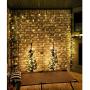 LE 306 LED Curtain Lights 9.8 x 9.8 ft Fairy String Lights for Bedroom Wall Wedding Backdrop Patio Party Garden, Warm White, 8 Modes, Plug in Indoor Outdoor Decorative Window Twinkle Christmas Lights