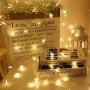Lwind Battery Operated Stars String Lights ,19.68 FT 40 LED 2 Modes Warm White String Lights for Bedroom Wedding Party Garden Decoration (Stars, Warm White)