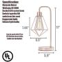 SOTTAE Modern Industrial Rose Gold Table Lamp, Vintage Beside Cage Desk Lamp, Rustic Metal Nightstand Lamp, Geometric Side Table lamp for Bedroom,Living Room,Office