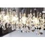 Saint Mossi Modern Crystal Linear Raindrop Chandelier Lighting Flush Mount LED Ceiling Light Fixture Pendant Lamp for Dining Room Bathroom Bedroom Livingroom 8E12 Base H12'' x L 47''