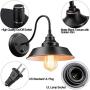 Elibbren Bathroom Vanity Wall Light Fixture, Farmhouse Gooseneck Plug in Wall Sconce, Industrial Barn Wall Light with 5.9FT Plug in Cord for Bedroom Nightstand, Bathroom Vanity, 2 Pack