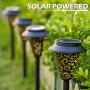 LeiDrail Solar Pathway Lights Outdoor Garden Path Light Warm White LED Black Metal Stake Landscape Lighting Waterproof Decorative for Yard Patio Walkway Lawn In-Ground Spike - 6 Pack