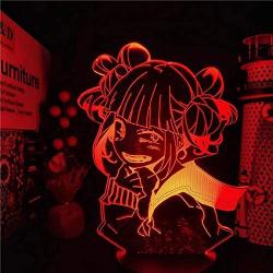 KATA 3D LED Lamp My Hero Academia Himiko Toga Anime LAMP Boku no Hero Academia Cross My Body Night Lights for Bedroom Christmas Decoration, 16 Colors, with Remote Control KATA