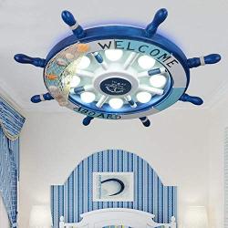 LITFAD Modern Ceiling Light 25'' Rubber Design Nautical Style Flushmount Pendant Light in Blue Finish for Kids Bedroom,Childrens Room,Kids Bedroom,UL Listed