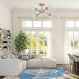 KSANA Gold Semi Flush Mount Ceiling Light, Gold Chandeliers for Dining Rooms, Kitchen, Living Room, D25.2''x H13''