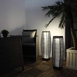 Grand Patio Outdoor Floor Lamp, Large-Sized Solar Powered Rattan Light, Weather–Resistant Rattan Floor Lamp for Patio, Deck and Garden