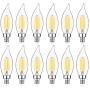 E12 Candelabra LED Bulbs Dimmable 60W Equivalent LED Chandelier Light Bulbs 4.5W Soft White 2700K 500LM B10 Flame Tip Vintage LED Filament Candle Bulb with Decorative Candelabra Base, 12 Packs