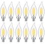 E12 Candelabra LED Bulbs Dimmable 60W Equivalent LED Chandelier Light Bulbs 4.5W Soft White 2700K 500LM B10 Flame Tip Vintage LED Filament Candle Bulb with Decorative Candelabra Base, 12 Packs