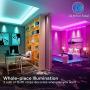 MINGER 32.8ft LED Strip Lights with Remote, RGB Color Changing Light Strips with 5050 LED Lights, Cutting Design, Back Adhesive for Bedroom, Living Room, Kitchen, 12V/3A Adapter, Non-Waterproof (2x5m)